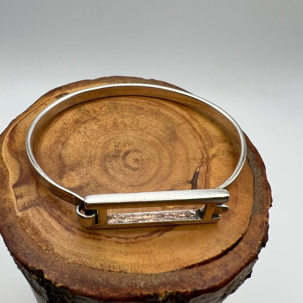 Sterling Silver Bracelet With Rectangular Cutout … - image 1